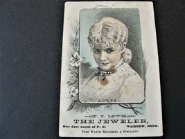 F. C. Lewis- The Jeweler- Warren, Ohio- 1800s,  Beautiful Lady, Trade Card. - £5.56 GBP