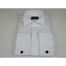 Men Tux Formal 100% Cotton Shirt MANSCHETT Turkey Slim Fit 305-01 White Wing tip image 5
