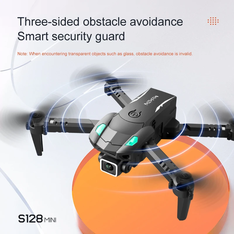 Play S128 Mini Drone A Camera Three-sided Obstacle Avoidance Air Pressure Fixed  - £69.38 GBP