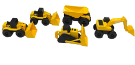 5 Cat Construction Toys Mini Small Yellow Moveable Parts Toy Store - $11.60