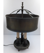 Vintage Candlestick 3 Arm Bouillotte Table Lamp with Original Shade 22&quot; ... - £88.61 GBP