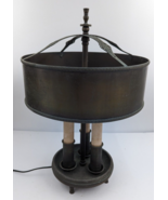 Vintage Candlestick 3 Arm Bouillotte Table Lamp with Original Shade 22&quot; ... - £84.09 GBP