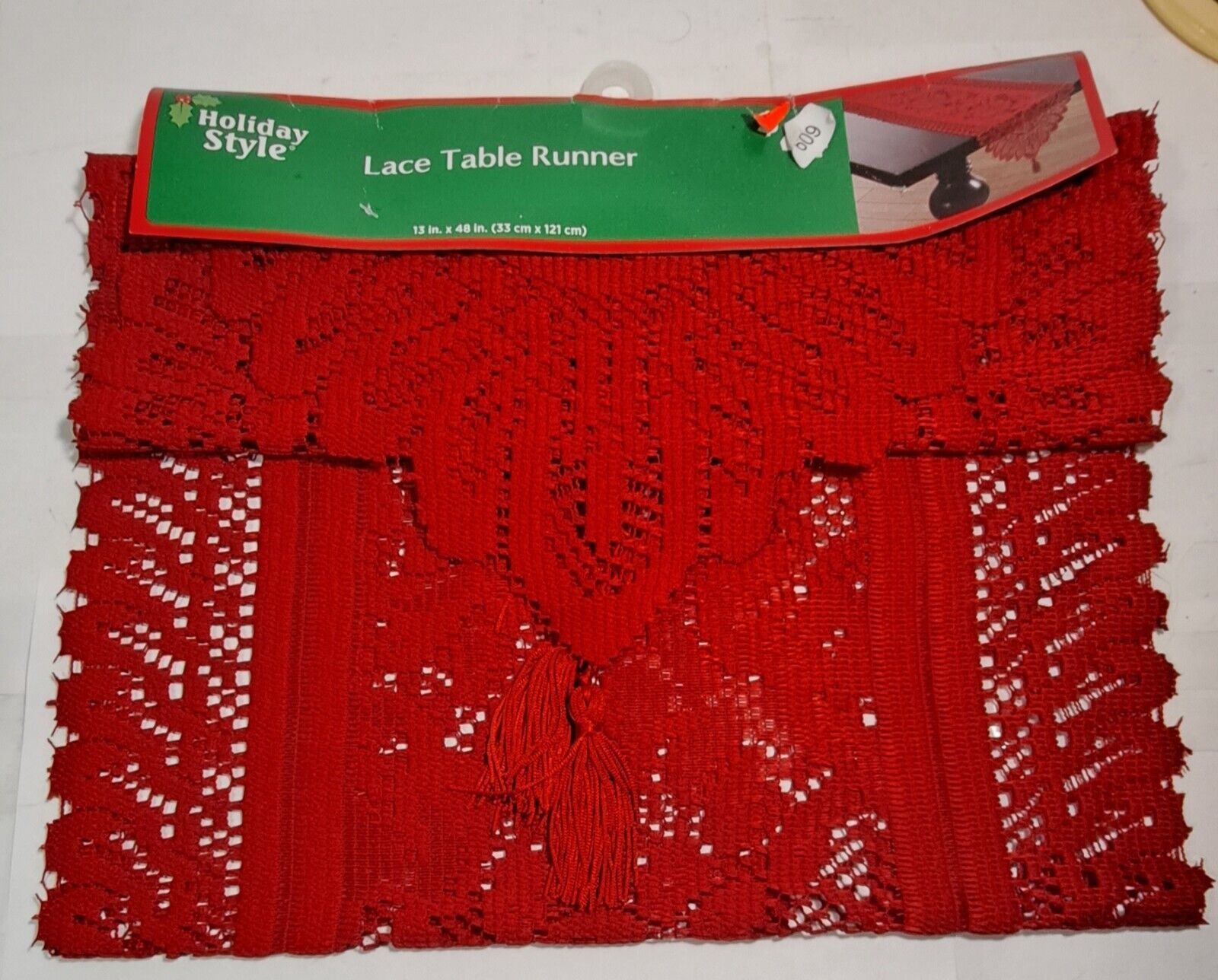 Primary image for Red Lace Table Runner Christmas Thanksgiving Holiday 13 x 48 inches New