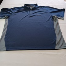 Columbia Omni-Shade Men&#39;s Blue &amp; Gray Golf Polo Shirt Short Sleeve Size 2XL - $254.98 MXN