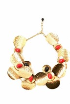 KARRY O Necklace Beautiful Adoration Accessories Multi Layers Gold Red - £351.42 GBP