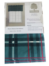 Christmas Plaid Valance 54x17&quot; Curtain Green Red Country Cabin Laurel Park - £18.00 GBP