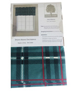 Christmas Plaid Valance 54x17&quot; Curtain Green Red Country Cabin Laurel Park - £17.71 GBP