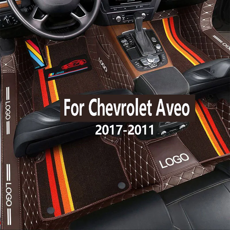 Leather Car Floor Mats Rugs For Chevrolet Aveo 2011 2012 3013 2014 2015 ... - £97.01 GBP+