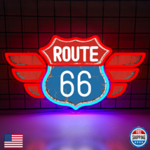 UV Printed Route 66 Neon Sign Vintage Route 66 Garage Wall Decor Dimmabl... - $57.33
