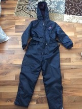 Vintage Sno Mo Beeler by Wonderalls Child Size 12 Snowmobile Suit Navy Blue - £40.23 GBP