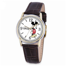 Disney Adult Size Brown Leather Strap Mickey Mouse Watch - $45.00