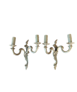Pair of electrified bronze wall lights, French style Louis XV - $205.62 CAD