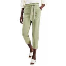 Willow Drive Womens L Olive Haze Green Paperbag Belted Ankle Pants NWT CQ10 - £19.20 GBP