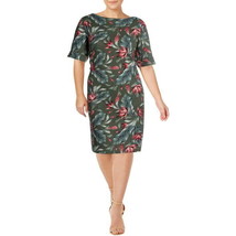 Karen Scott Womens Plus Floral Mini Dress Color Olive Spring Size 2X - £25.85 GBP