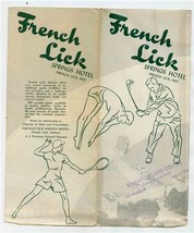 French Lick Springs Hotel Brochure Fremch Lick Indiana 1950&#39;s Pluto Water  - £46.01 GBP