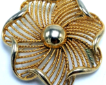 Vintage Lisner Gold-Tone Twisted Rope Swirl Brooch Pin VGC - $22.72