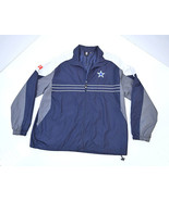 Dallas Cowboys Reebok NFL Team Apparel SI Windbreaker Blue Zip-Up Jacket... - £21.32 GBP