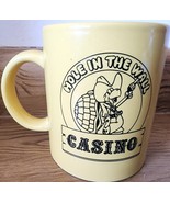 Vintage Hole In The Wall Casino Cowboy Turtle Advertising Coffee Mug Cup - €8,11 EUR
