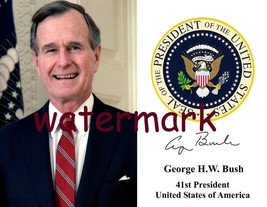 41ST PRESIDENT OF THE USA GEORGE HW BUSH WITH PRESIDENTIAL SEAL PUBLICIT... - $10.29
