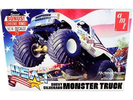 Skill 2 Model Kit Chevrolet Silverado &quot;USA-1&quot; Monster Truck 1/25 Scale Model by - £42.23 GBP