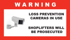 Loss Prevention Cameras In Use Security Warning Stickers / 6 Pack + FREE... - £4.35 GBP