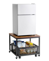 VEVOR Mini Fridge Stand,198lbs,Storage Cart,Swivel Wheels,Light Brown - $61.99