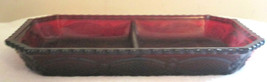 Vintage Avon Ruby Red Cape Cod Divided Relish Tray 9&quot; long x 5&quot; wide - $349.93 MXN