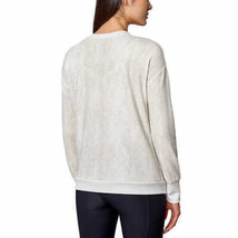 Mondetta Womens Printed Sweatshirt Top Size Medium Color Oyster Mushroom - £31.93 GBP