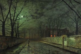 Art John Atkinson Grimshaw &#39;Silver Moonlight Print Giclee Canvas - £7.58 GBP+