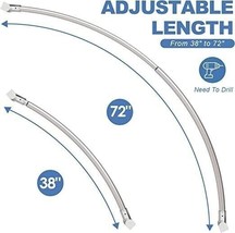 Prettyhome Adjustable Arched Curved Shower Curtain Rod Expandable 38-72&quot; - £19.72 GBP