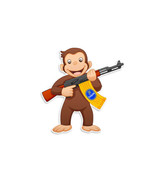 Curious George AK-47 Vinyl Sticker - $2.97