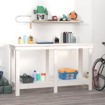Work Bench White 140x50x80 cm Solid Wood Pine - £78.43 GBP