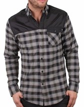 Staple New York Nero Grigio Rosso Complesso Flanella Plaid con Bottoni Shirt Nwt - £38.26 GBP