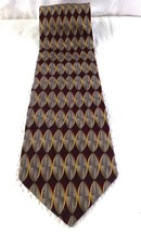 Louis Roth Handmade Silk Tie Egg Shape Pattern Burgundy/Gray - $9.49