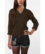 1950s French army v-neck brown wool jumper pullover sweatshirt military w - £22.77 GBP+