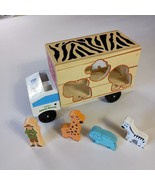 Wooden Safari Animal Rescue Shape Sorter Truck and 4 Figures ( Incomplet... - $272.80 MXN
