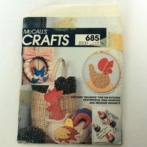 McCalls Craft Sewing Pattern 685 Chicken Kitchen Decorations Wall Hanging Magnet - $9.99