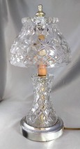 Vintage Heavy Clear Crystal Glass Boudoir Accent Table Lamp, 12.5&quot; tall - $29.30
