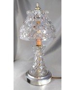 Vintage Heavy Clear Crystal Glass Boudoir Accent Table Lamp, 12.5&quot; tall - $554.60 MXN