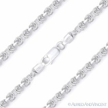 3.5mm Byzantine Bali Link Italian Chain Necklace Italy Solid 925 Sterling Silver - £52.84 GBP+