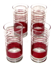 4 Vintage Libbey Striped Drinking Glasses Tumblers ~ 16 oz ~ Corelle Bis... - $22.62