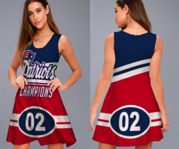 England Patriots Printed Polyester A-Line Dress Feel Confident and Beaut... - $24.87+