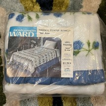 Vtg Montgomery Ward NOS Polyester Blanket 80x90 Full Double Bed Misty Ro... - $40.00