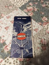 Vintage Amoco Gasoline Flying Eagle New York Road Map - £6.23 GBP