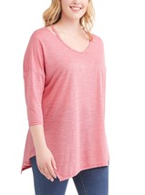 Terra &amp; Sky Women&#39;s Plus Fashion Tee Shirt Rose Dust Size 1X 16-18 NEW - £10.63 GBP