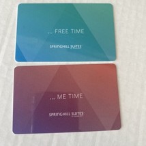 Springhill Suites Marriott Hotel Key Cards FREE TIME &amp; ME TIME Set of 2 - £7.45 GBP