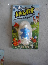 Vintage 1980 Windup Toy Galoob Walking Smurf  in Package LOOK - £14.02 GBP