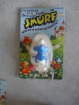 Vintage 1980 Windup Toy Galoob Walking Smurf  in Package LOOK - $17.82