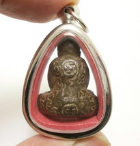 Lp Kron Pidta Metal 1960s Close Eyes Buddha Cron Tok Raja Thai Lucky Pendant (2) - £251.28 GBP