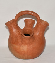 Vintage Native American Terracotta Pottery Jug Four Spout Pottery Jug Top Handle - £58.59 GBP